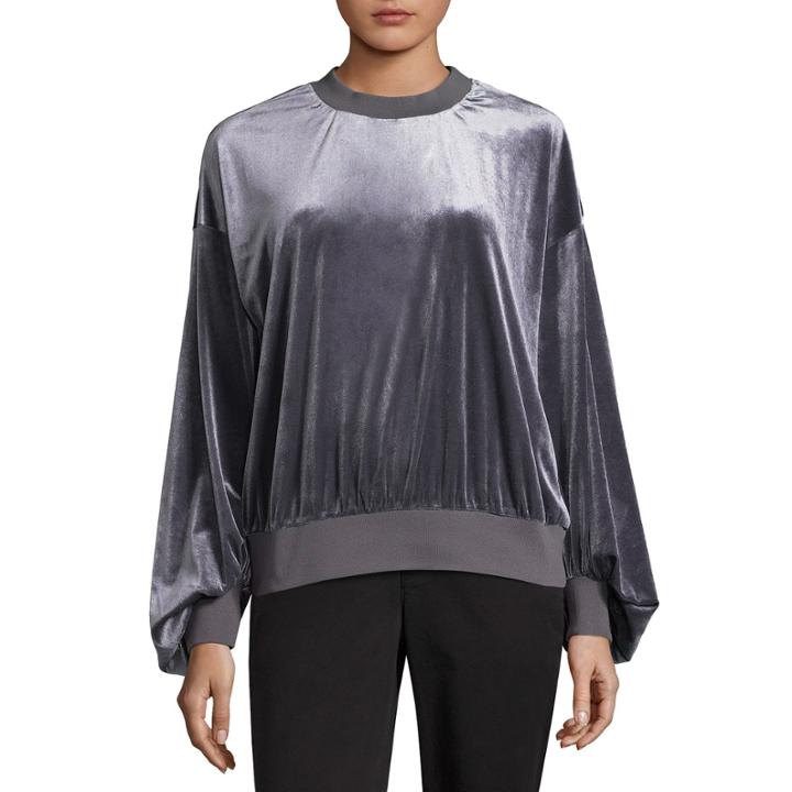 Worthington Long Sleeve Velvert Sweatshirt- Talls