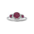 Lead Glass-filled Ruby And 1/5 Ct. T.w. Diamond 10k White Gold 3-stone Ring