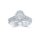 1 Ct. T.w. Fancy-cut Diamond Oval-shaped 14k White Gold Bridal Ring Set
