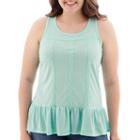 Arizona Sleeveless Drop-waist Peplum Top - Juniors Plus