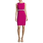 One By Eight Sleeveless Rhinestone-trim Waist Inset Sheath Dress