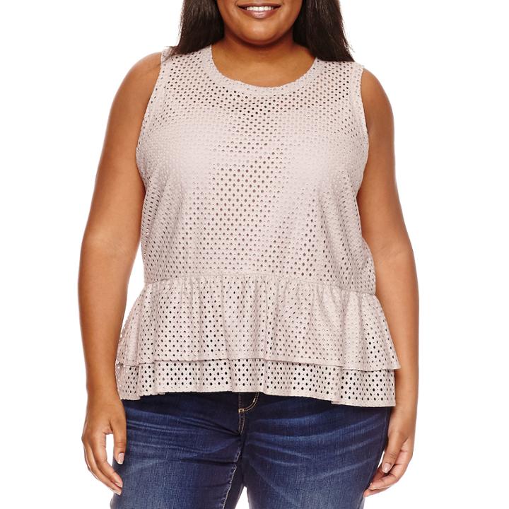 A.n.a Eyelet Tank Top-plus