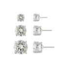 Monet 3-pr. Cubic Zirconia And Silver-tone Earring Set