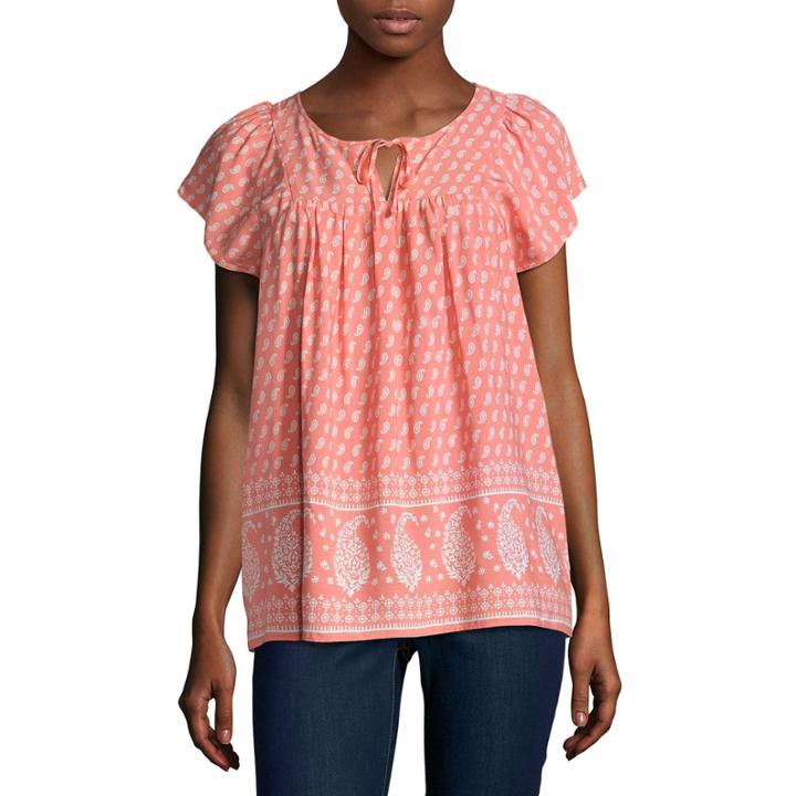 St. John's Bay Short Sleeve Blouse