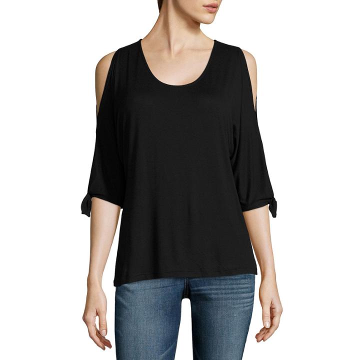 Wallpapher Open Tie3/4 Sleeve Top