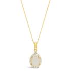 Womens 1/6 Ct. T.w. White Opal 10k Gold Pendant Necklace