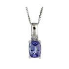 Limited Quantities Cushion-cut Genuine Tanzanite And Diamond-accent Pendant Necklace