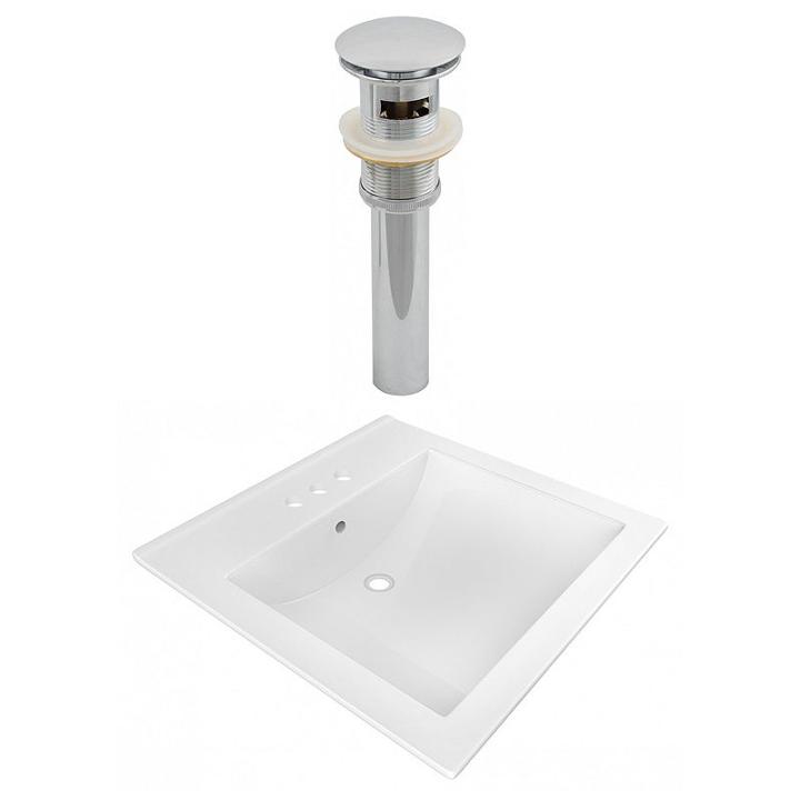 21.5-in. W 3h4-in. Ceramic Top Set In White Color- Overflow Drain Incl.