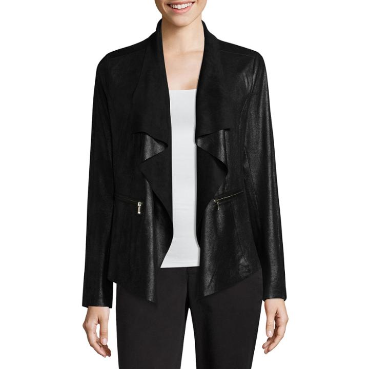Worthington Suede Drape Front Jacket- Talls
