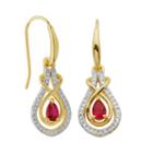 Sparkle Allure Lab Created Ruby Drop Earrings