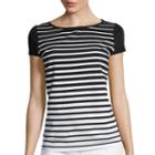 Liz Claiborne Cap-sleeve Striped Tee