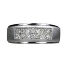 Limited Quantities Mens 1/2 Ct. T.w. Diamond 2-row 10k White Gold Band