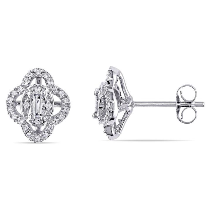 1 1/4 Ct. T.w. Baguette White Diamond 10k Gold Stud Earrings