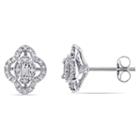 1 1/4 Ct. T.w. Baguette White Diamond 10k Gold Stud Earrings