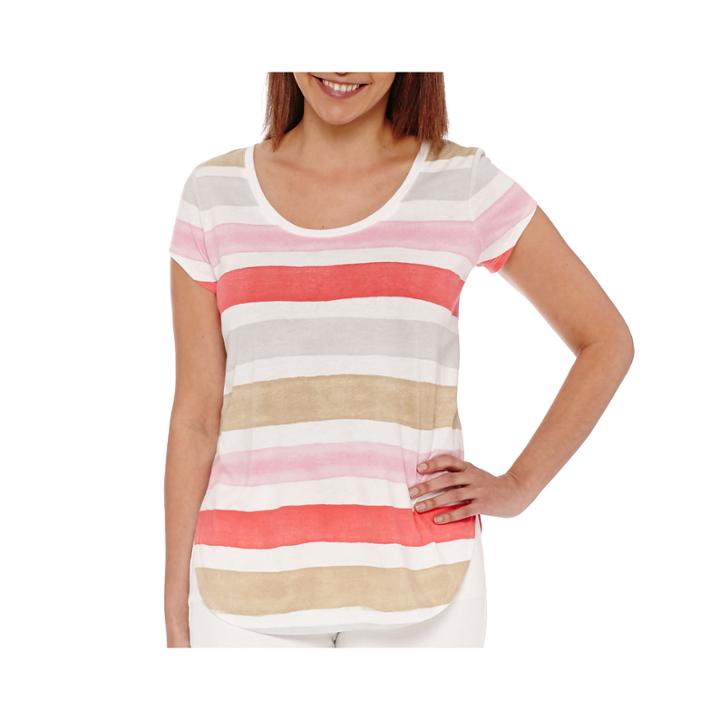 Liz Claiborne Short-sleeve Striped Tee - Tall