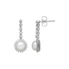 Certified Sofia™ Bridal Cultured Freshwater Pearl & Certified Sofia™ Cubic Zirconia Earrings
