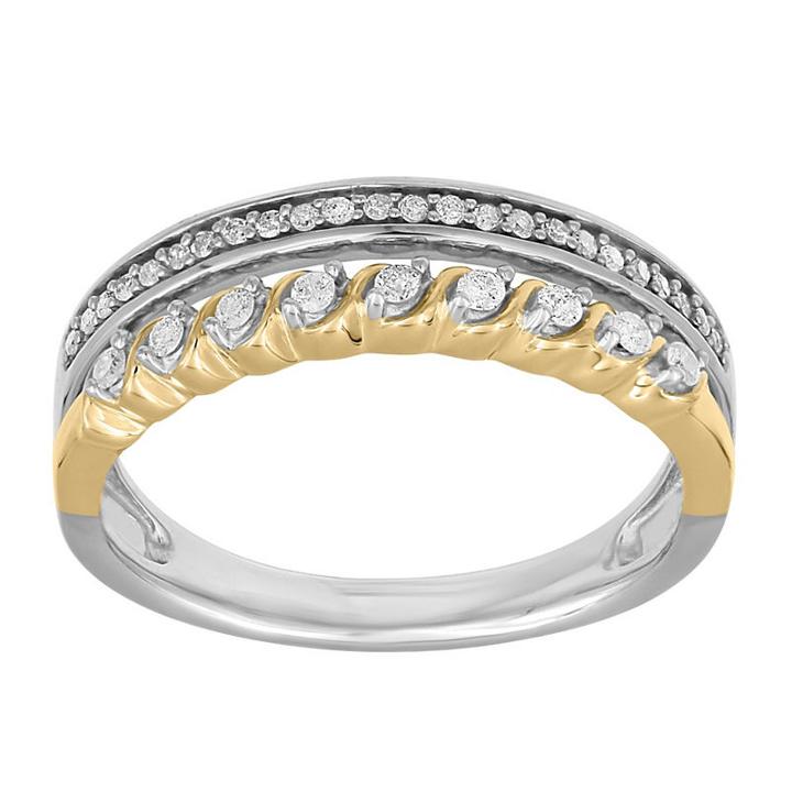 Womens 1/5 Ct. T.w. Round White Diamond 10k Gold Cocktail Ring