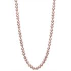 Womens 7mm White Cultured Freshwater Pearls 14k Rose Gold Strand Necklace