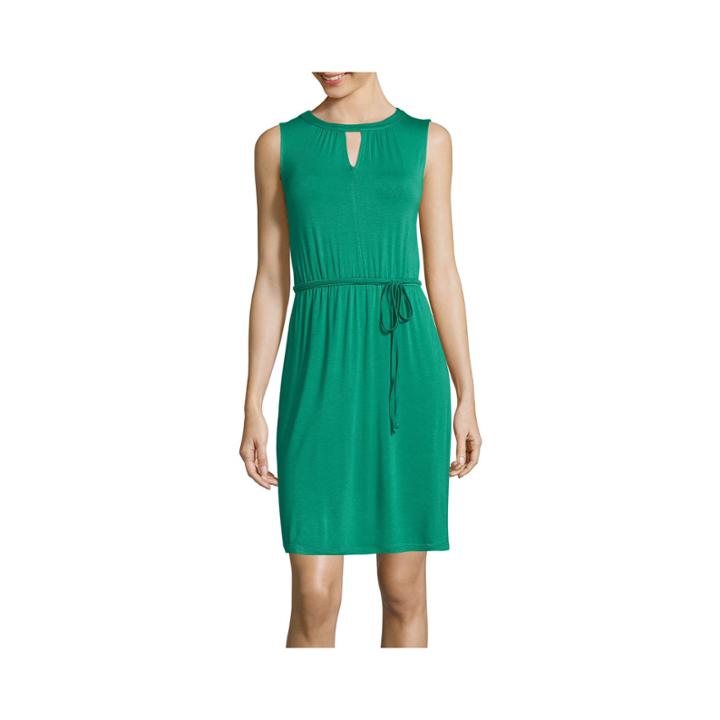 By Artisan Sleeveless Belted Keyhole Sundress