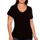 Stylus&trade; Short-sleeve V-neck Slub Tee - Plus