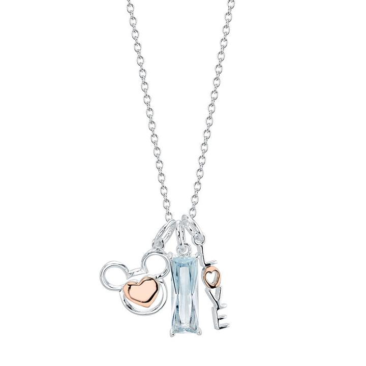 Disney Disney Womens Rectangular Mickey Mouse Pendant Necklace