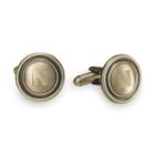 Antique Brass Oval Cufflinksdecorative Border