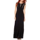 R & M Richards Sleeveless Lace-inset Gown