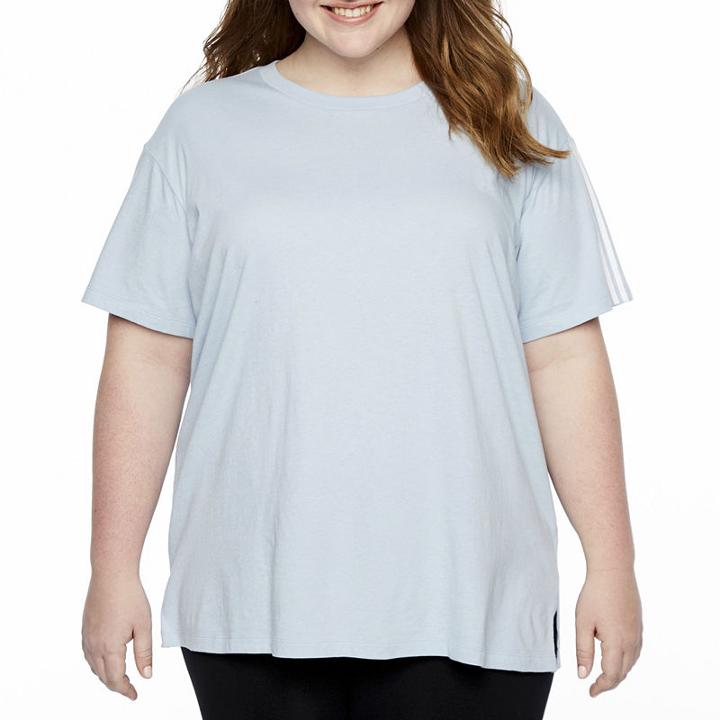 Flirtitude Varsity Stripe Sleeve Tee - Juniors Plus