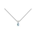 Womens Blue Aquamarine Pendant Necklace