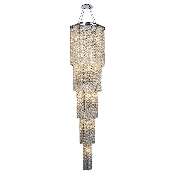 Prism Collection 19 Light Chrome Finish And Clearcrystal Cascading Round Chandelier