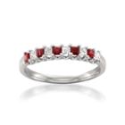 Womens 1/5 Ct. T.w. Red Lead Glass-filled Ruby 14k Gold Wedding Band