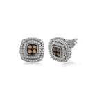 1/2 Ct. T.w. White And Color-enhanced Champagne Diamond Sterling Silver Earrings
