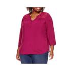 St. John's Bay 3/4-sleeve Pleated-yoke Blouse
