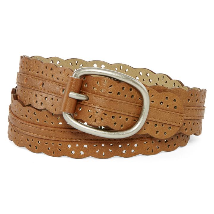 Relic Brown Scalloped Perforated Belt