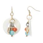 Aris By Treska Shell And Multicolor Cluster Bead Earrings