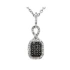 1/4 Ct. T.w. White And Color-enhanced Black Diamond Sterling Silver Fashion Pendant Necklace