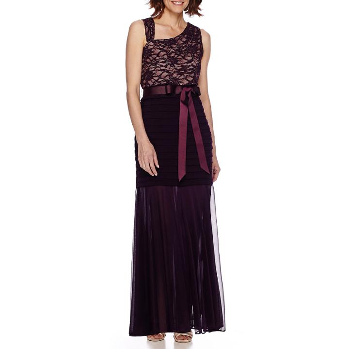 R & M Richards One-shoulder Lace Mermaid Gown - Petite