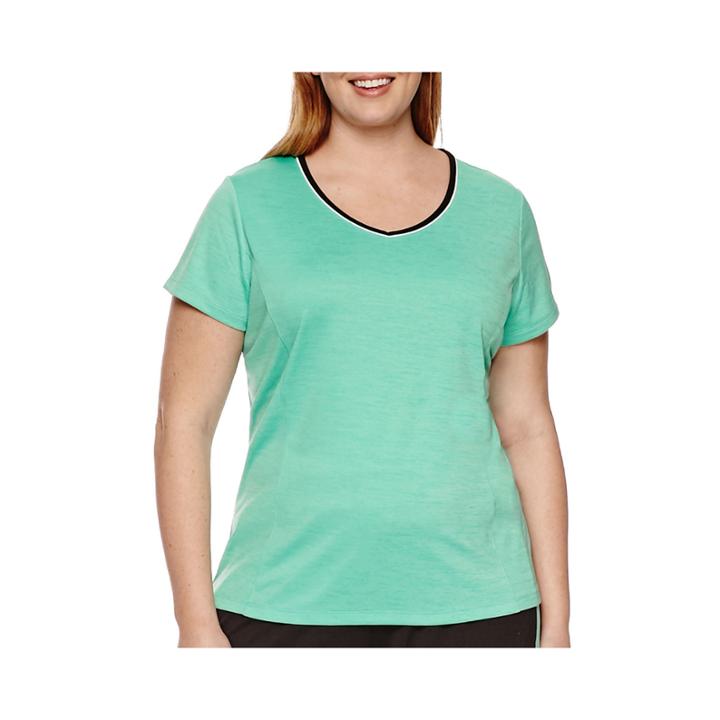 Made For Life&trade; V-neck Melange Mesh Tee - Plus