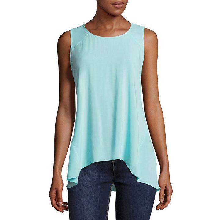 A.n.a Sleeveless High Low Woven Tank Top - Plus