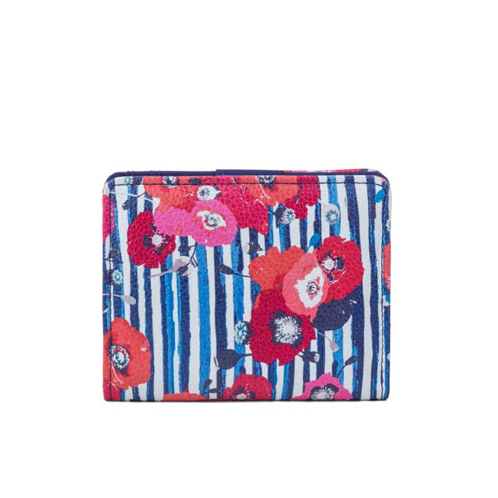 Mundi Mini Bi-fold Poppy Stripe Rfid Blocking Slim Fold Wallet