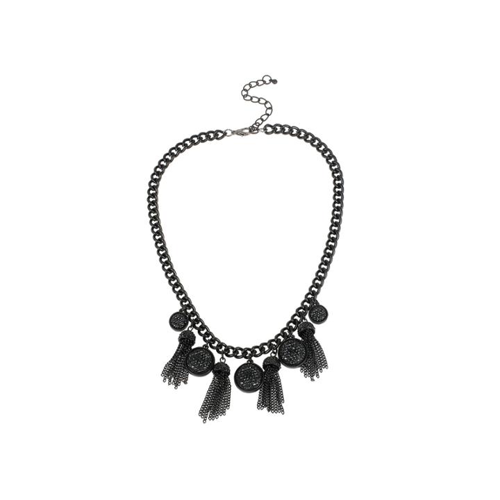 Mixit&trade; Black Caviar Bead And Chain Tassel Necklace