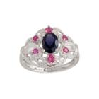 Limited Quantities Genuine Iolite And Lead Glass-filled Ruby Ring