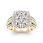 Womens 2 Ct. T.w. Round White Diamond 10k Gold Engagement Ring