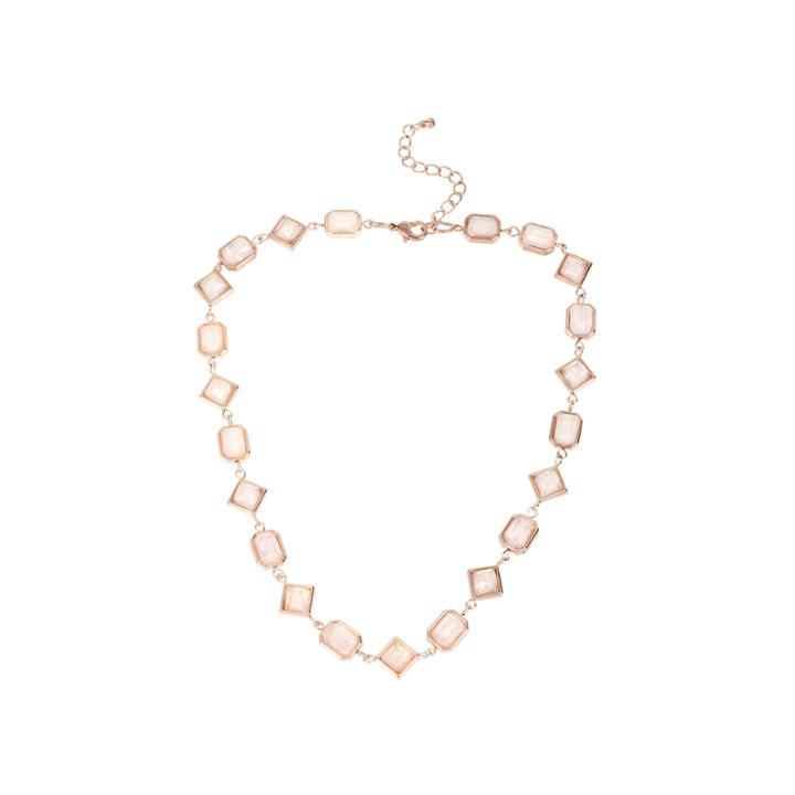 Worthington Pink Stone Rose-tone Collar Necklace