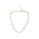 Worthington Pink Stone Rose-tone Collar Necklace