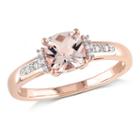 Womens Diamond Accent Morganite Pink 10k Rose Gold Cocktail Ring