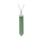 Silver Reflections&trade; Green Quartzite Silver-plated Pendant Necklace