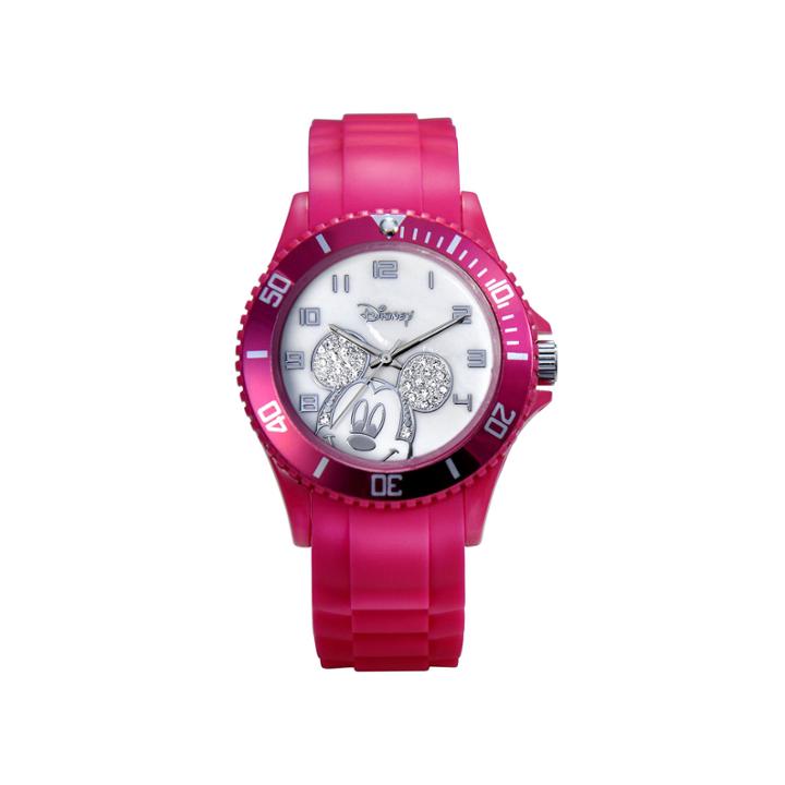 Disney Mickey Mouse Crystal Accent Pink Resin Watch