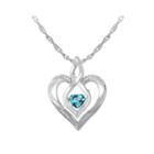 Love In Motion&trade; Genuine Topaz And Diamond-accent Heart Pendant Necklace