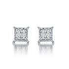 1/3 Ct. T.w. Princess White Diamond Sterling Silver Stud Earrings